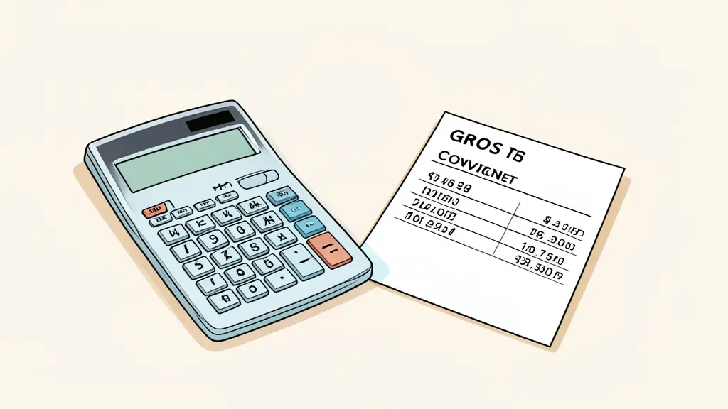 Calculatrice professionnelle et fiche de paie sur un bureau pour le calcul du salaire brut au net
