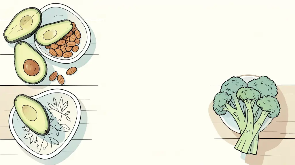 Amandes crues et brocolis vapeur sur une table en bois pour un repas paléo équilibré